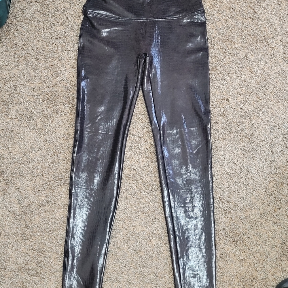 Spanx Python Print Leggings Chocolate Brown Sz La… - image 6